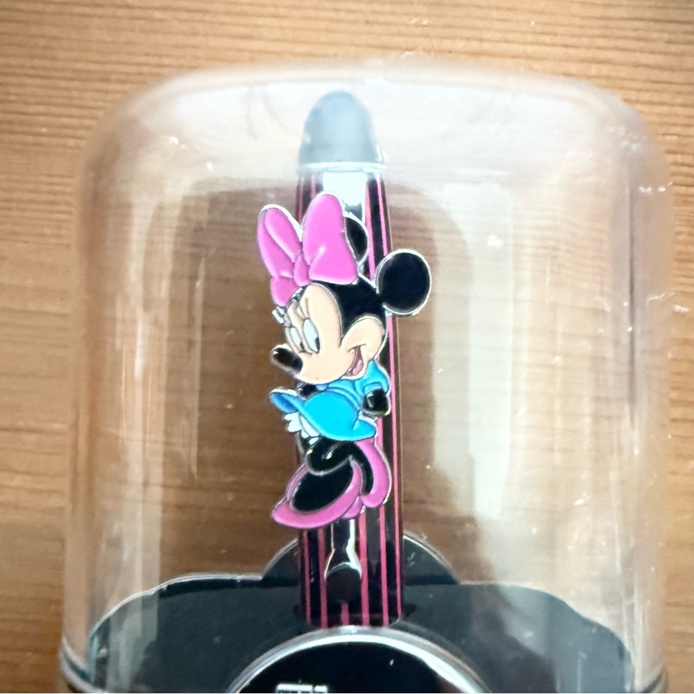 Vintage Disney Collectable Minnie Mouse writing pen in a clear display dome